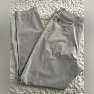 MIZZEN+MAIN Men's Sz 34x32 Gray Helmsman Slim 5-Pocket Golf/Casual Pants